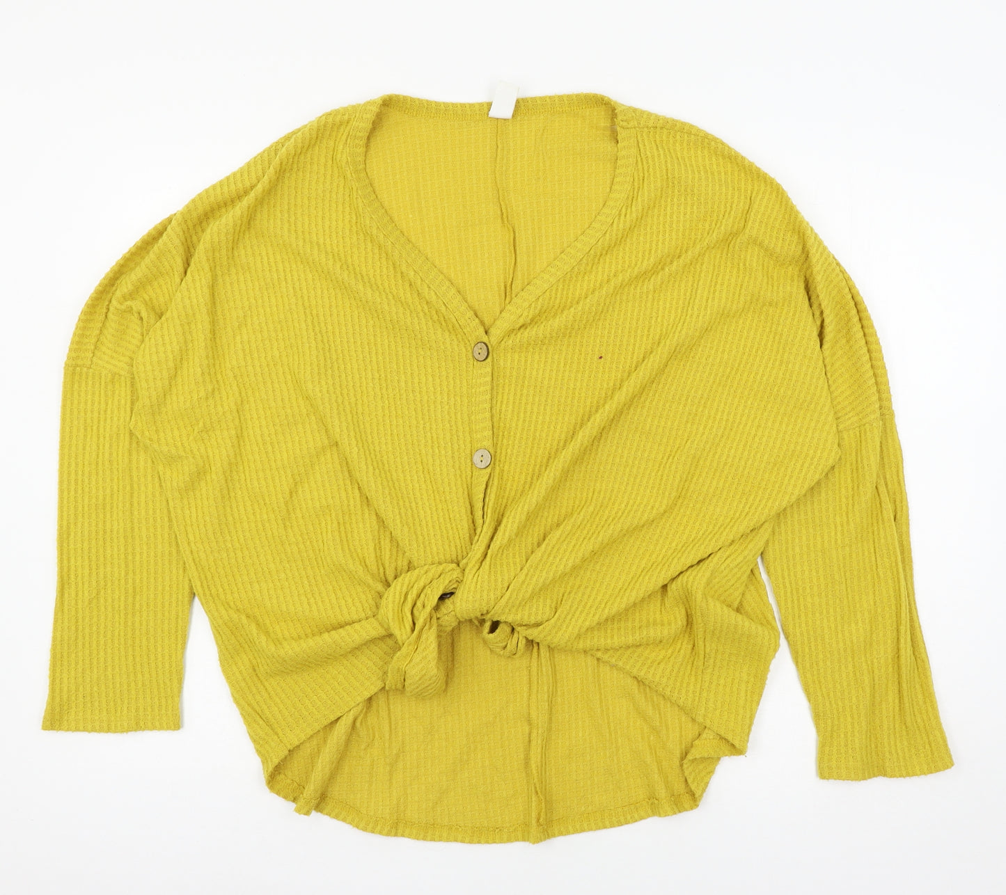 CY Womens Yellow  Knit Cardigan Jumper Size L