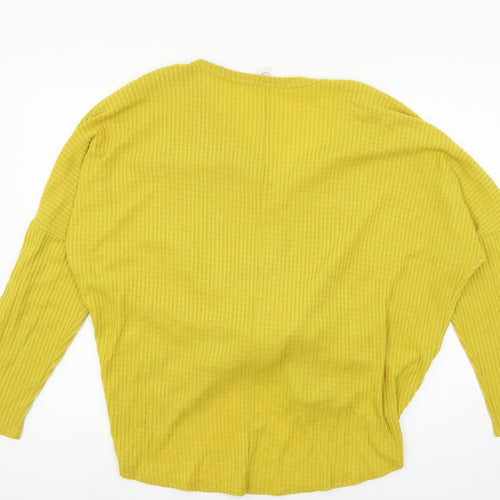 CY Womens Yellow  Knit Cardigan Jumper Size L
