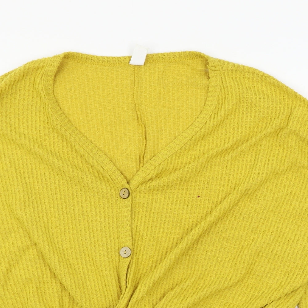 CY Womens Yellow  Knit Cardigan Jumper Size L