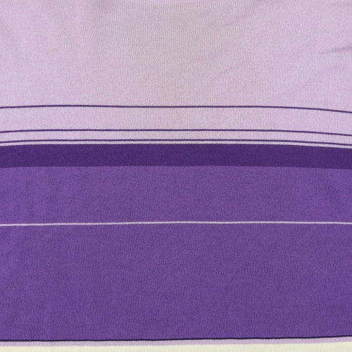 Planet Womens Purple Striped Knit Pullover Jumper Size L
