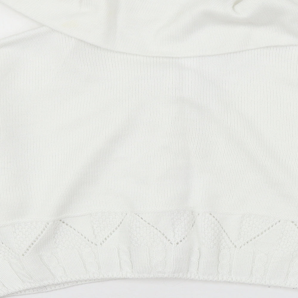 Etam Womens White  Knit Cardigan Jumper Size M