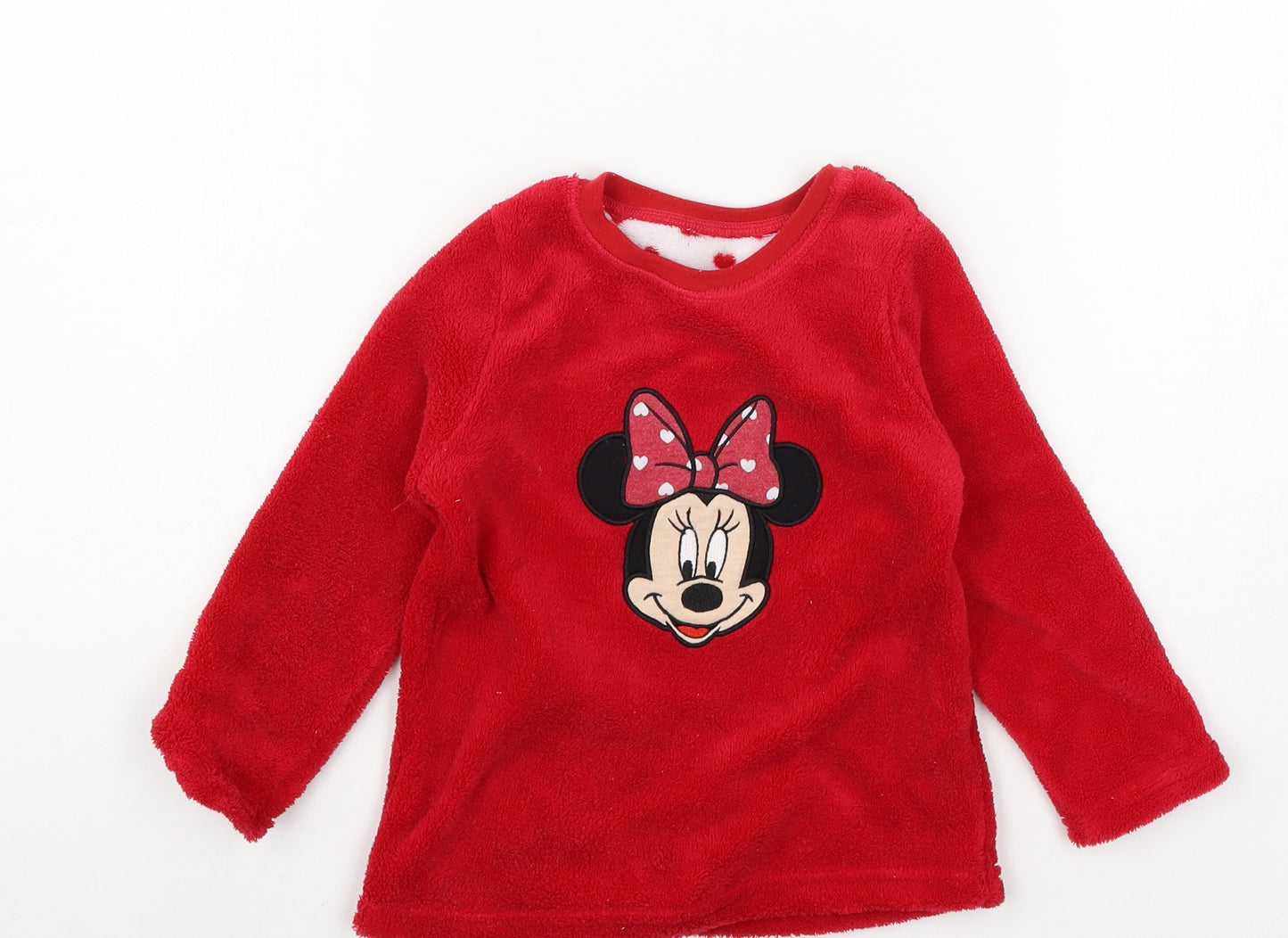 Young Dimension Girls Red Solid Microfibre Top Pyjama Top Size 3-4 Years  - Minnie Mouse