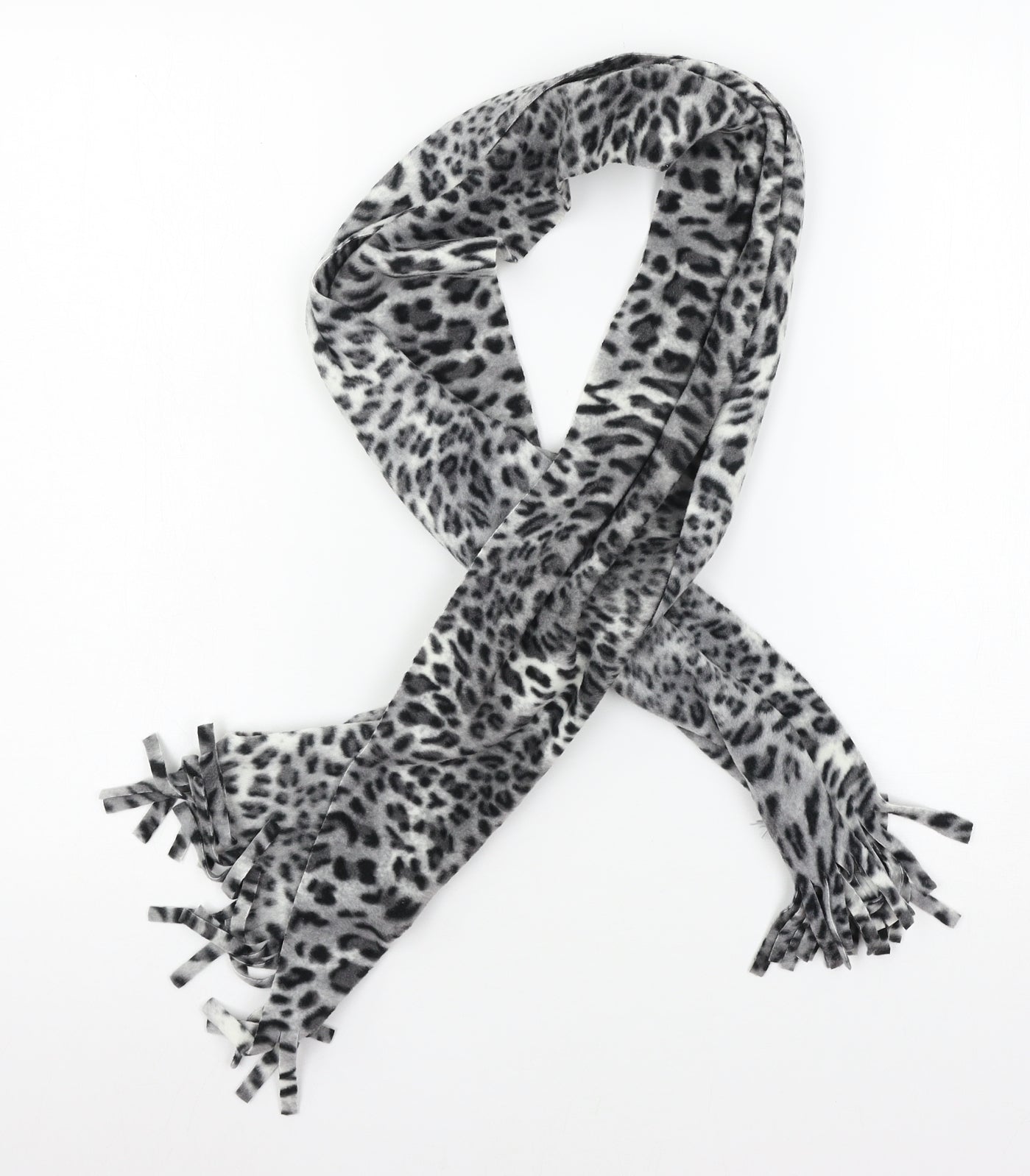 Preworn Womens Green Animal Print Fleece  Scarf