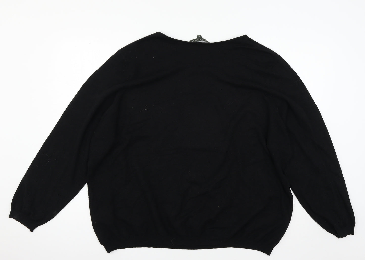 Bonmarché Womens Black  Knit Pullover Jumper Size 24