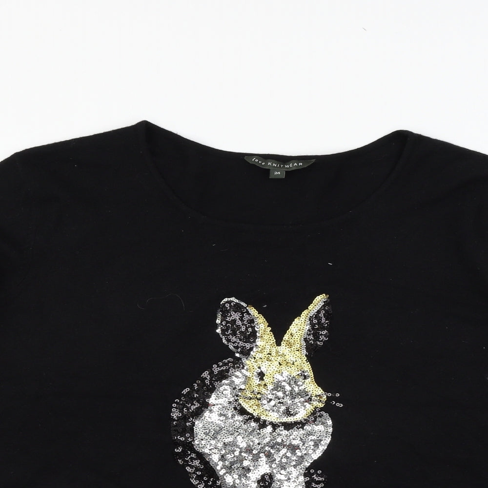 Bonmarché Womens Black  Knit Pullover Jumper Size 24