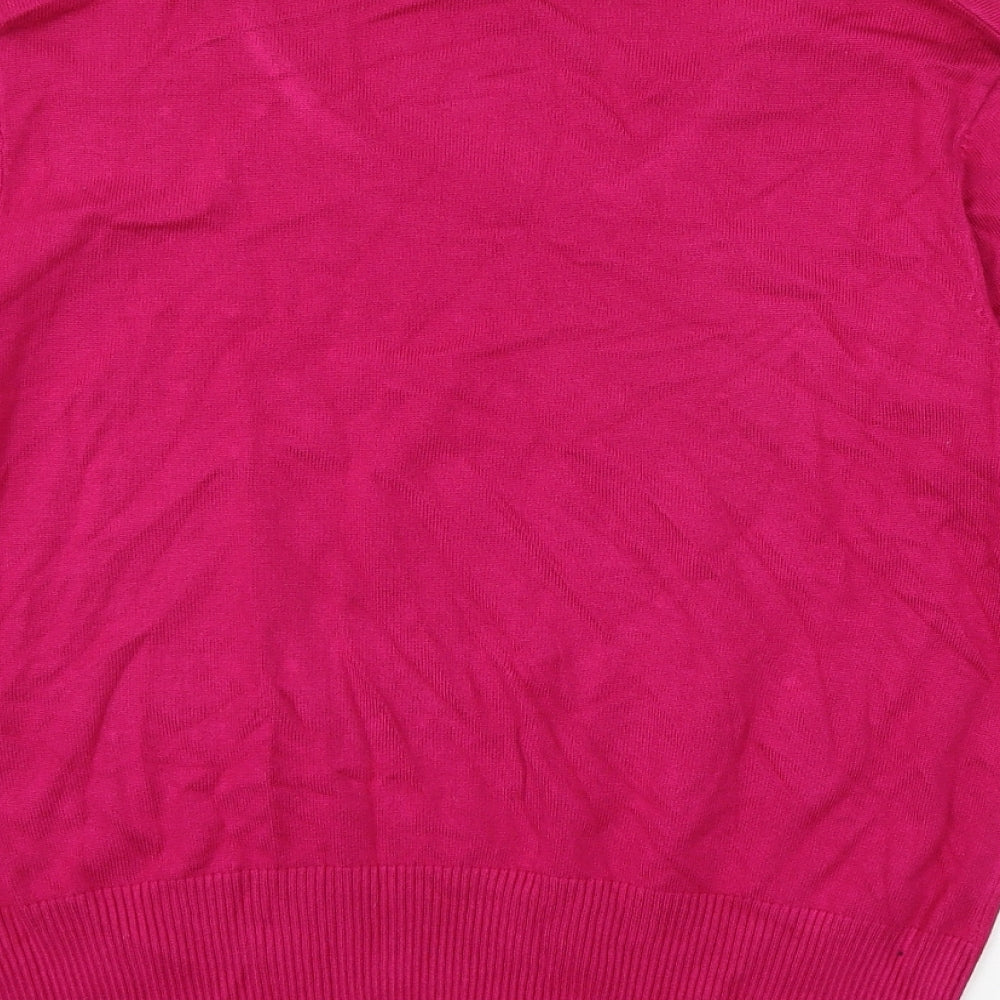 Rman Womens Pink Polka Dot Knit Pullover Jumper Size 16