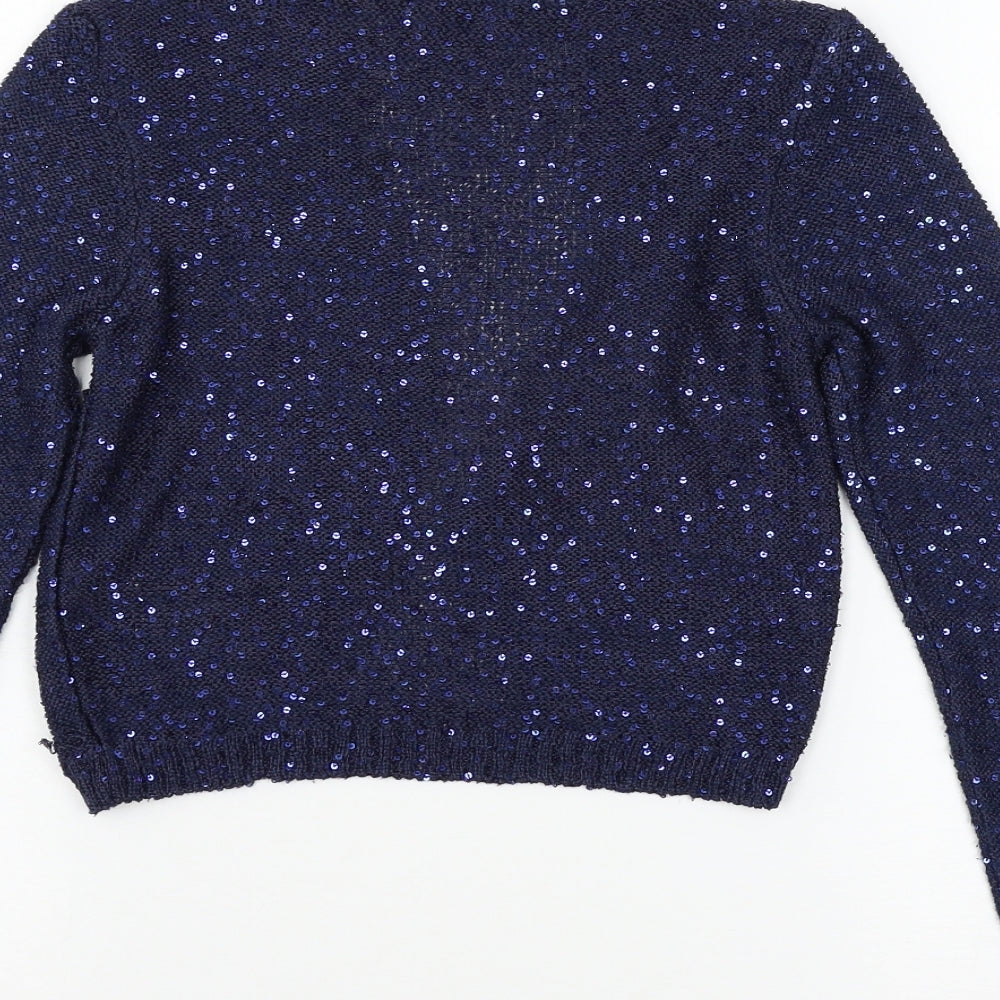 F&F Girls Blue  Knit Cardigan Jumper Size 10-11 Years