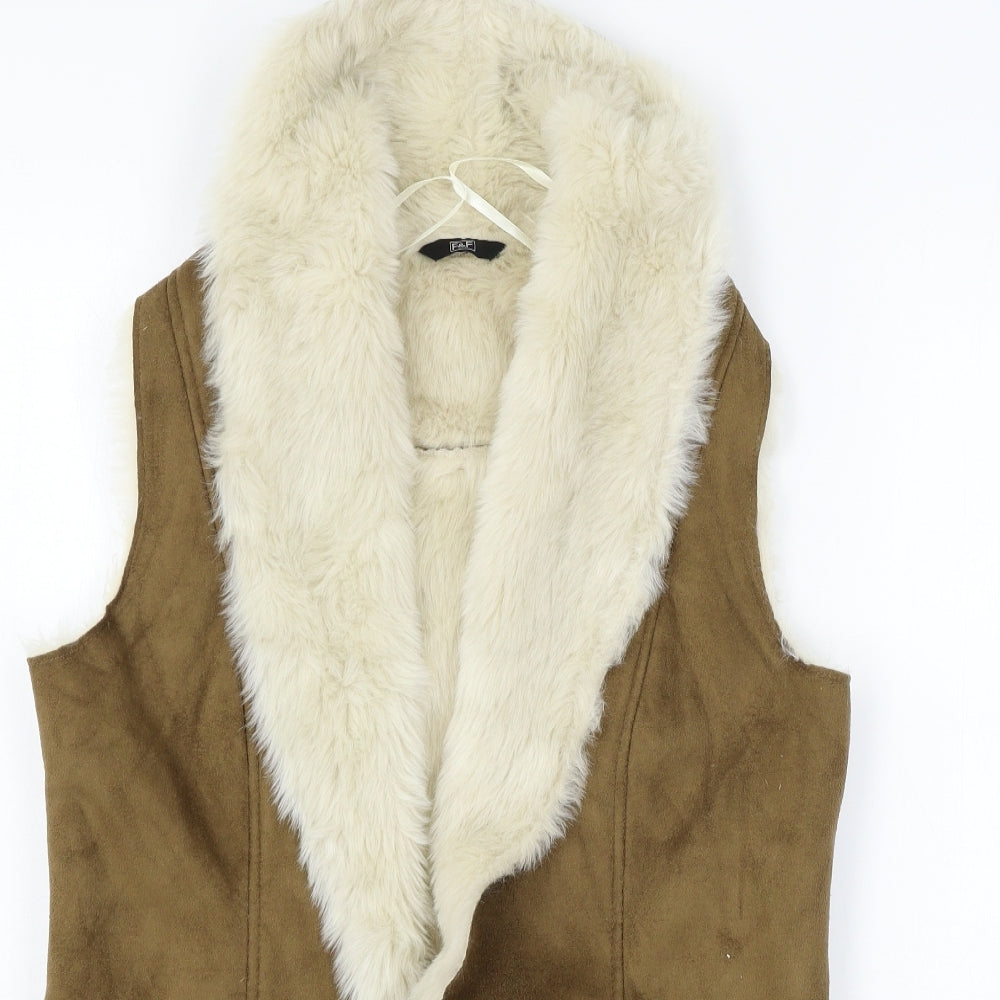 F&F Womens Brown  Velour Jacket  Size 12