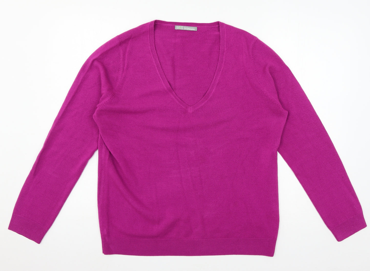 Marks and Spencer Womens Purple  Knit Pullover Jumper Size 16