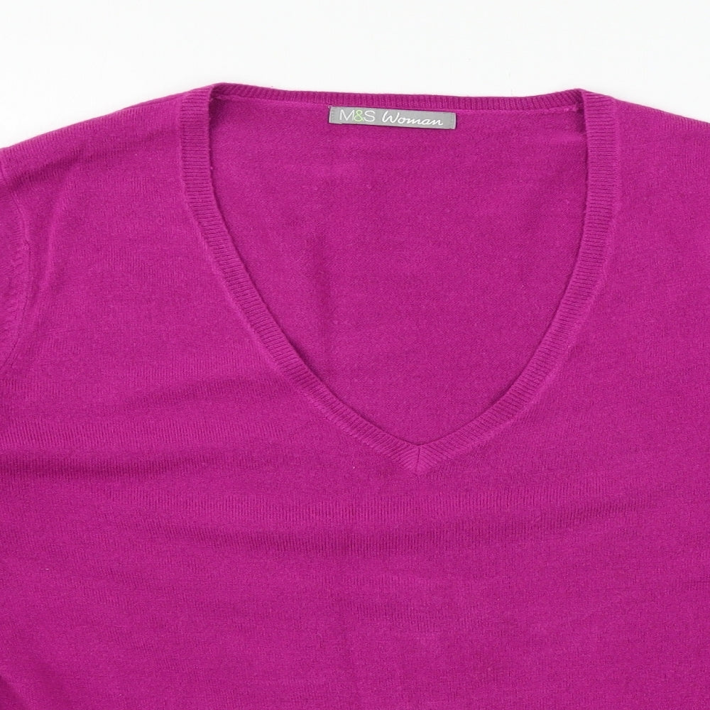 Marks and Spencer Womens Purple  Knit Pullover Jumper Size 16