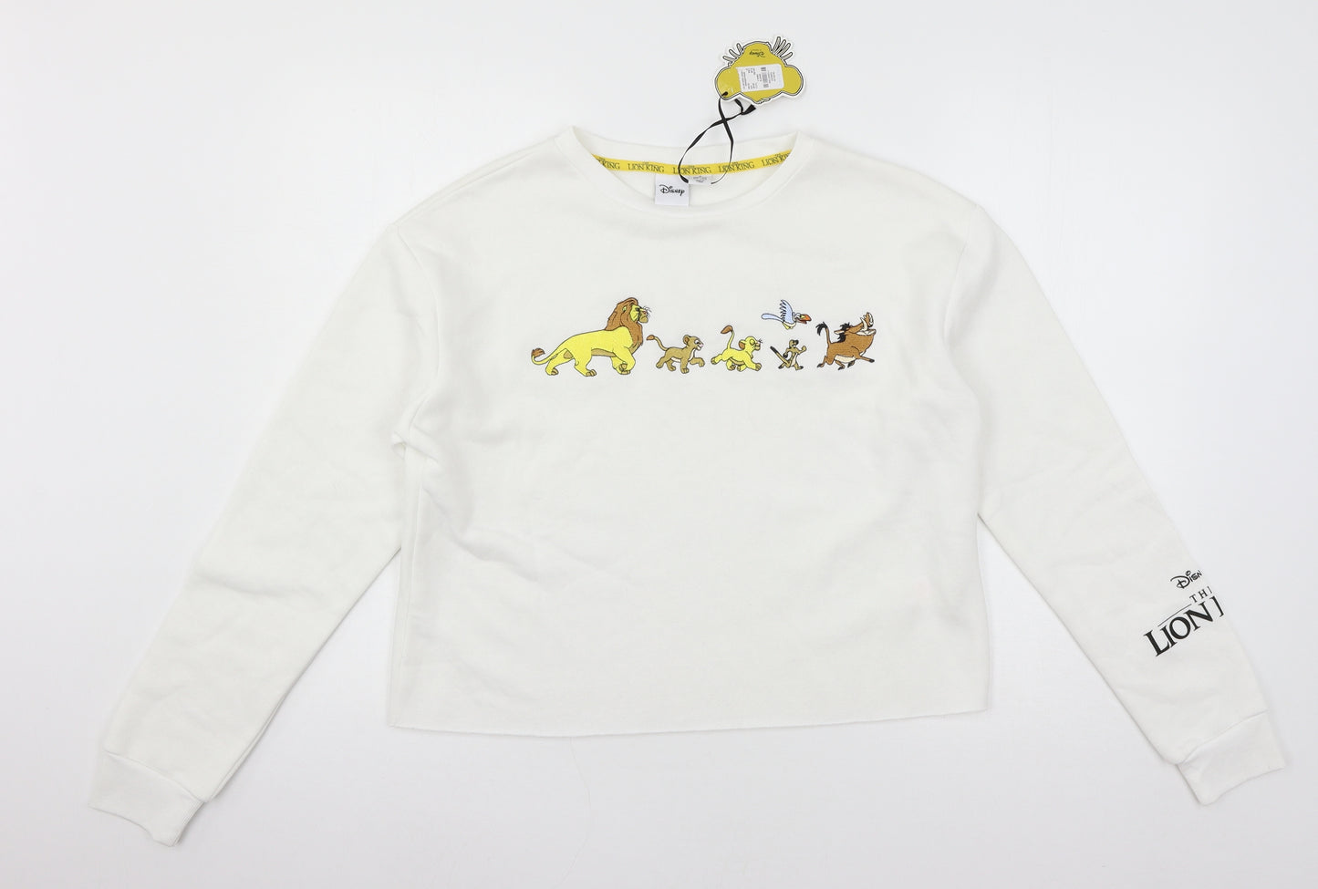 Disney Womens White  Jersey Pullover Sweatshirt Size 10  - Lion King