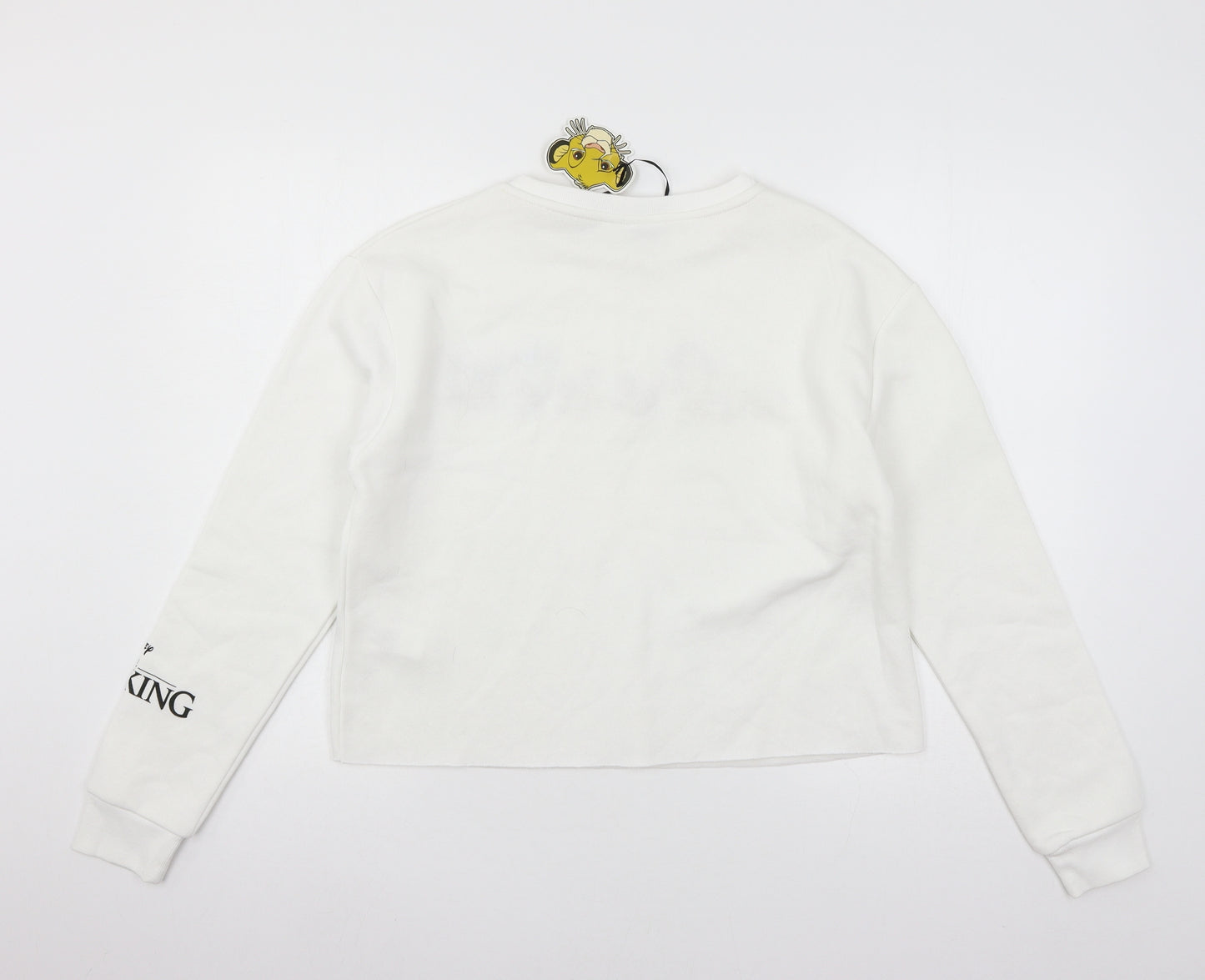 Disney Womens White  Jersey Pullover Sweatshirt Size 10  - Lion King