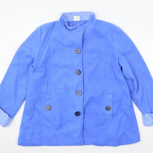 Anne De Lancay Womens Blue   Pea Coat Coat Size 20