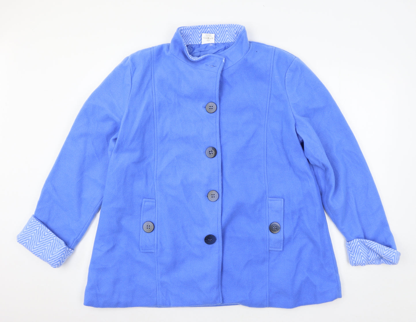 Anne De Lancay Womens Blue   Pea Coat Coat Size 20