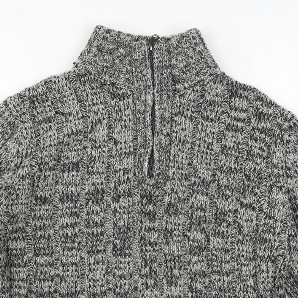 Easy Mens Grey  Knit Pullover Jumper Size M