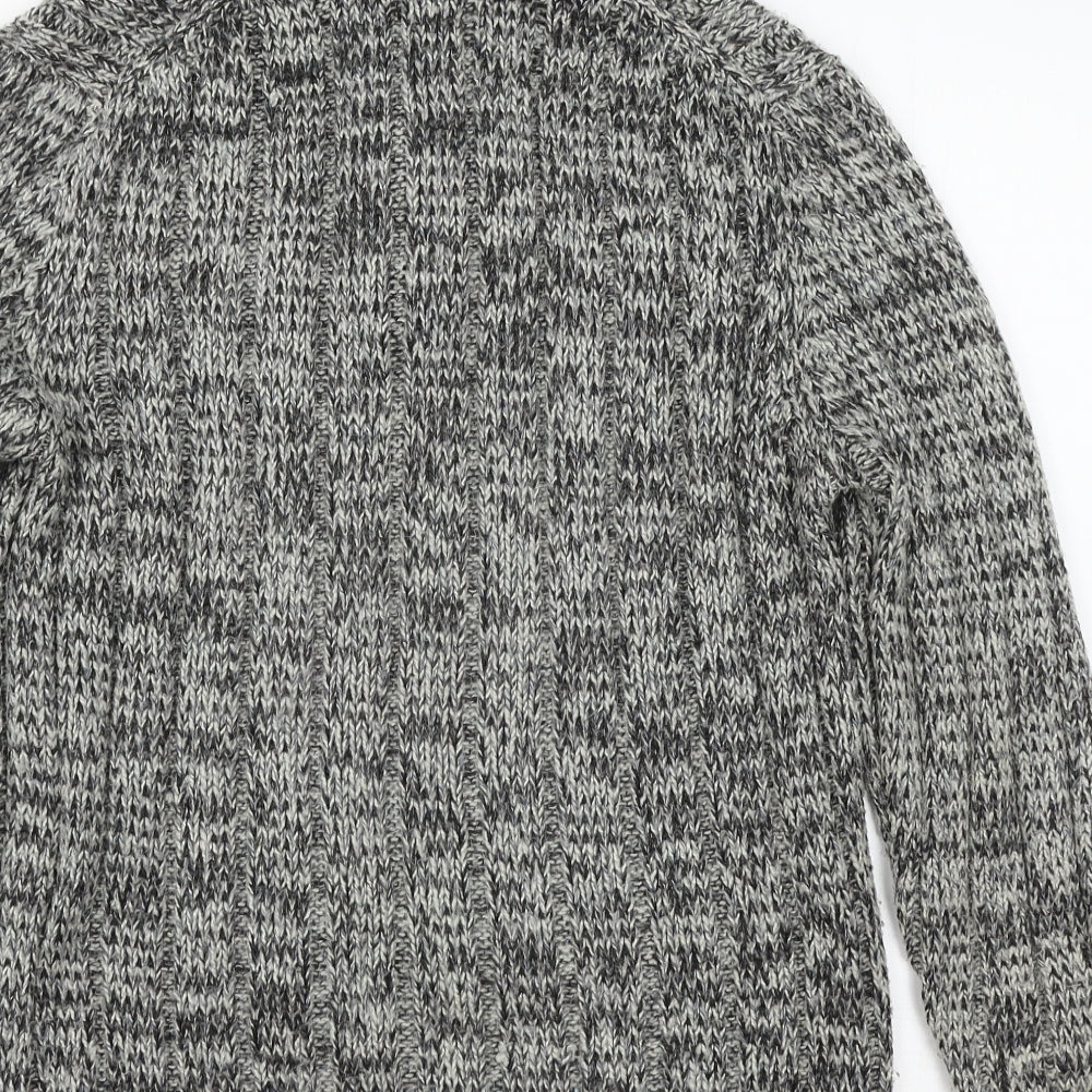 Easy Mens Grey  Knit Pullover Jumper Size M