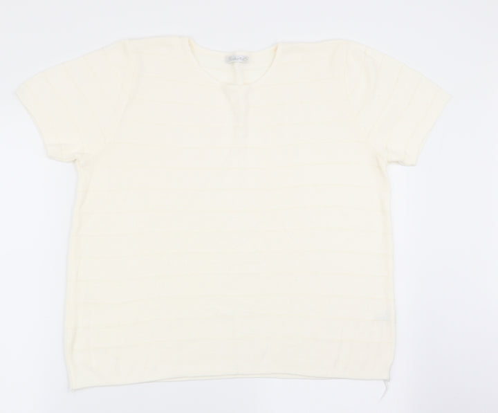 Berkertex Womens White Basic T-Shirt Size 14