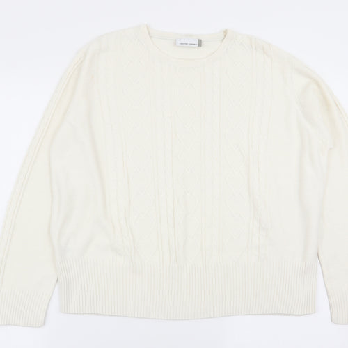 Country Casuals Womens White Geometric  Pullover Jumper Size L