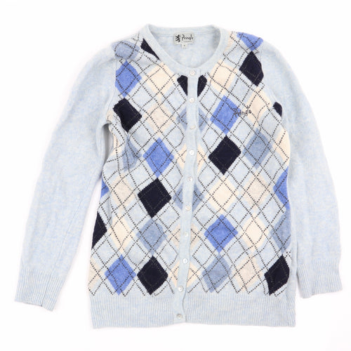 james pringle Mens Multicoloured Argyle/Diamond  Cardigan Jumper Size S