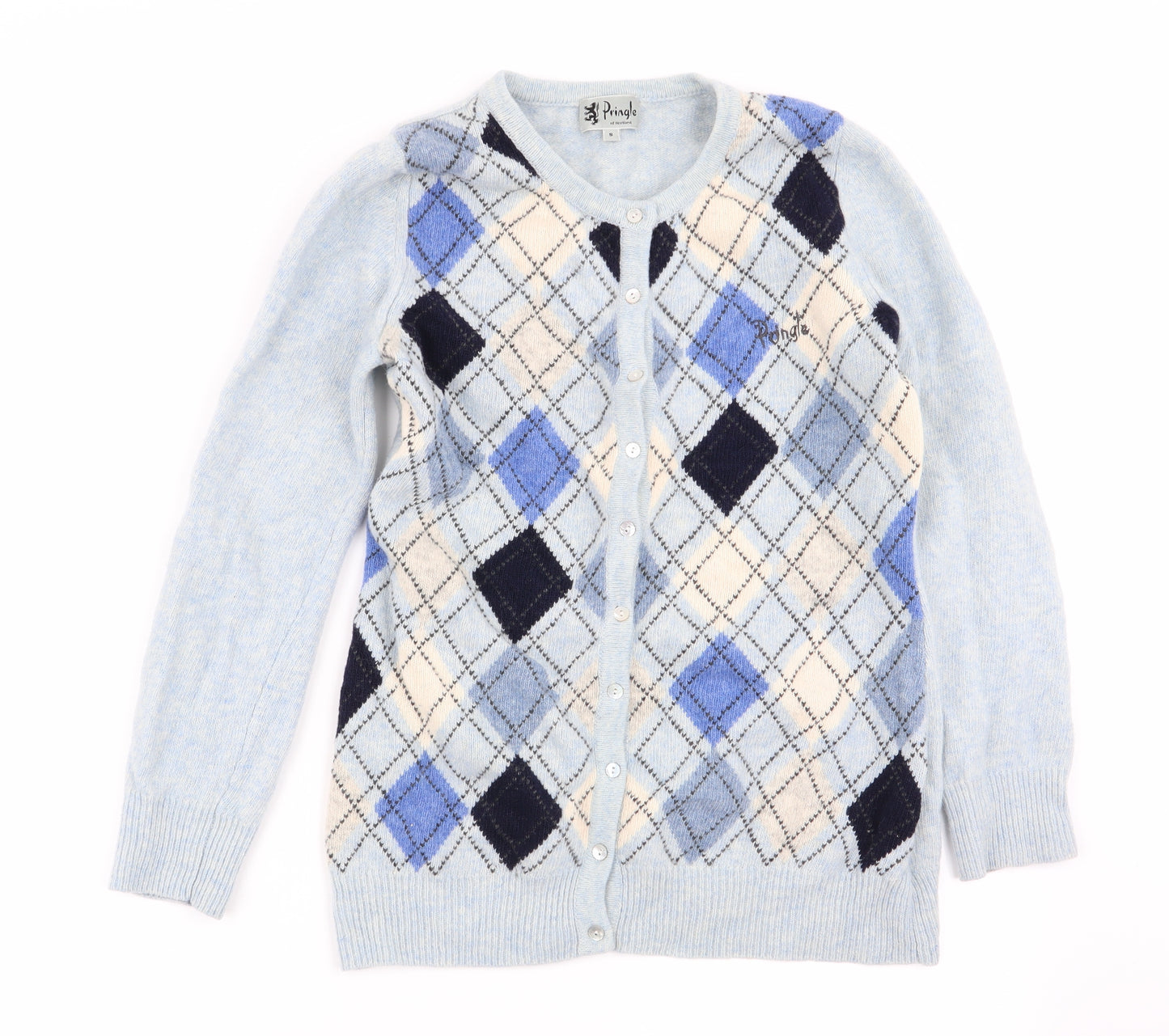 james pringle Mens Multicoloured Argyle/Diamond  Cardigan Jumper Size S