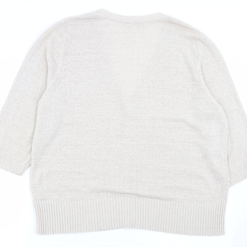 BM Womens Beige   Cardigan Jumper Size L
