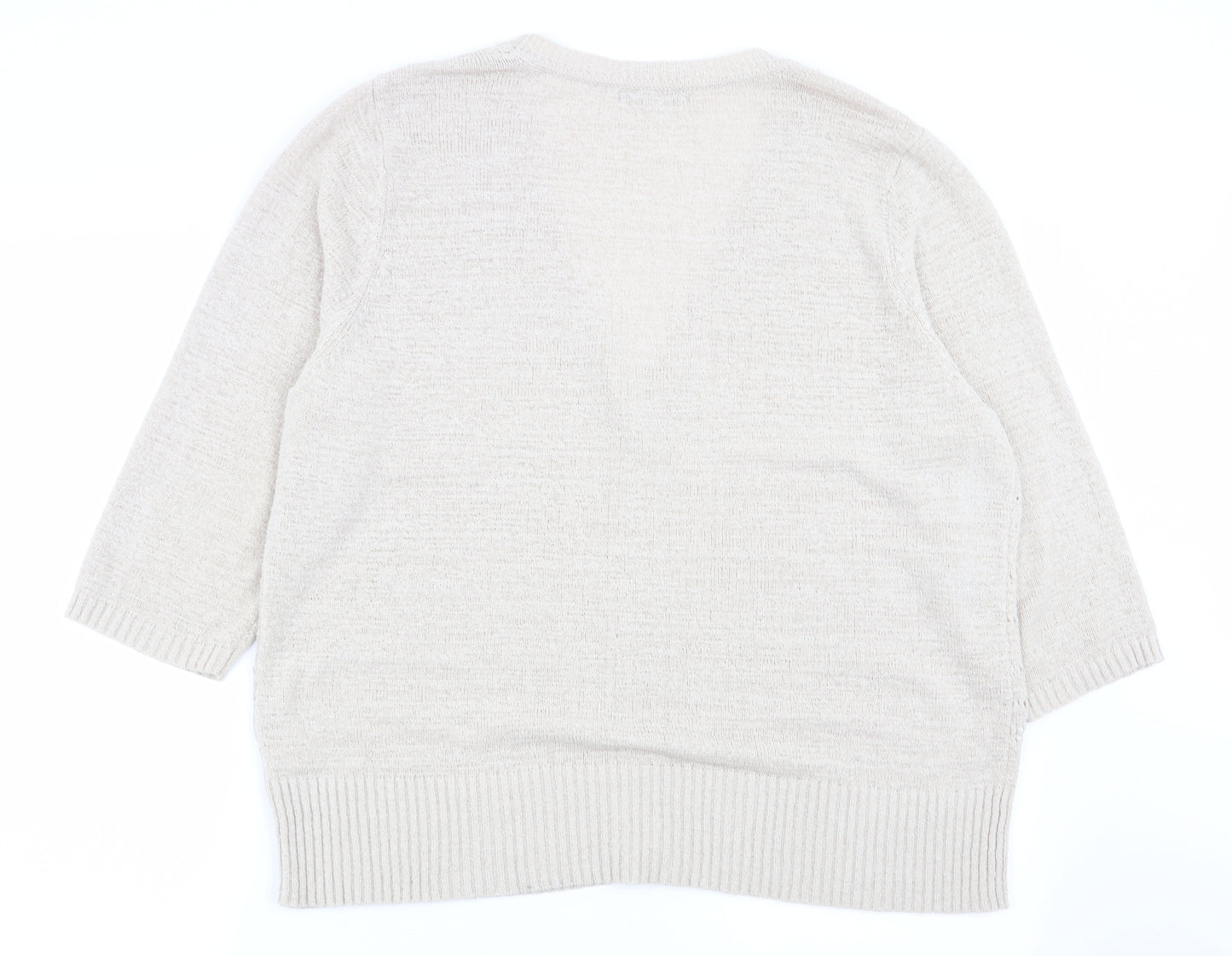 BM Womens Beige   Cardigan Jumper Size L