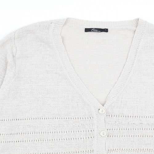 BM Womens Beige   Cardigan Jumper Size L