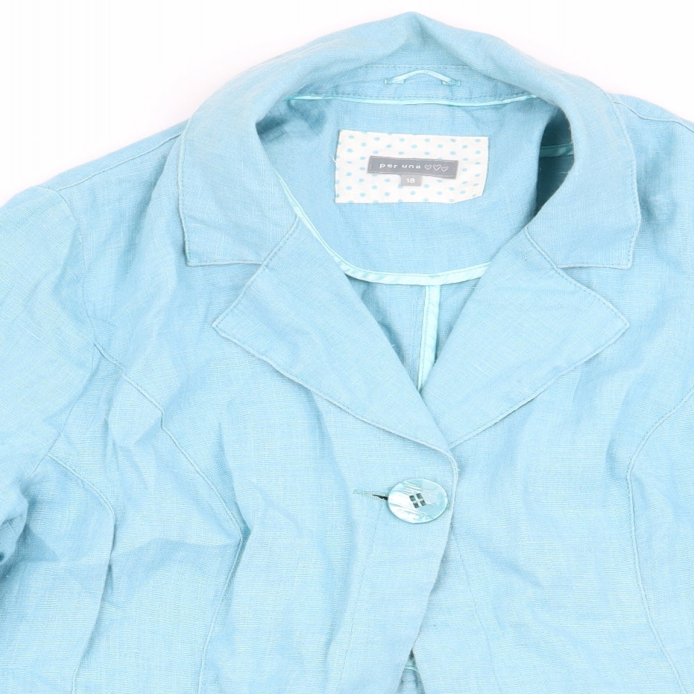 Per Una Womens Blue   Jacket Blazer Size 18