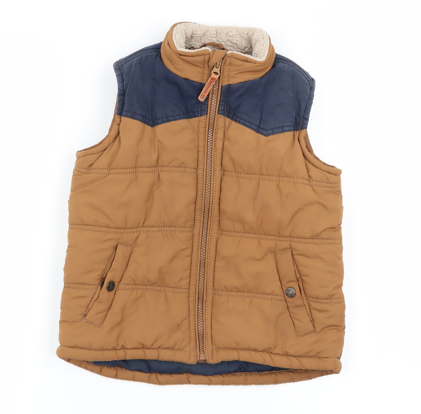 Fat Face Boys Brown   Gilet Coat Size 6-7 Years