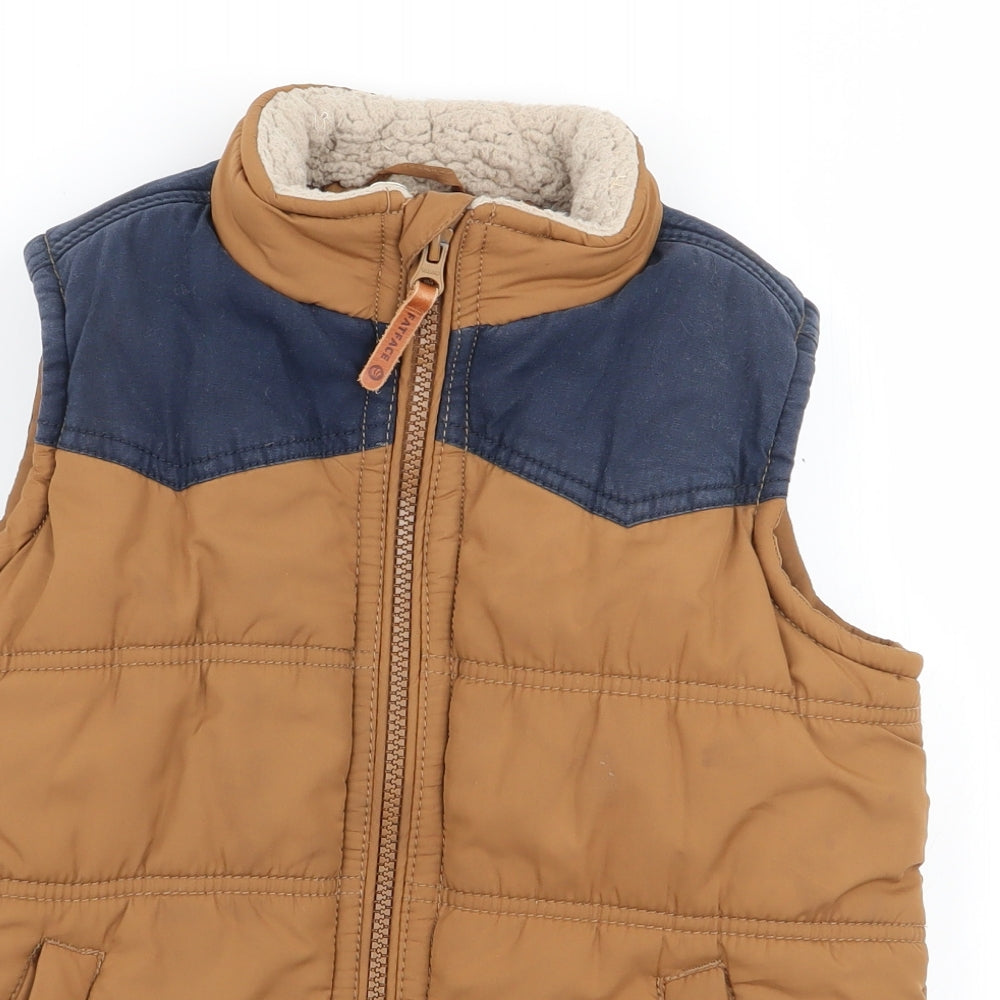 Fat Face Boys Brown   Gilet Coat Size 6-7 Years