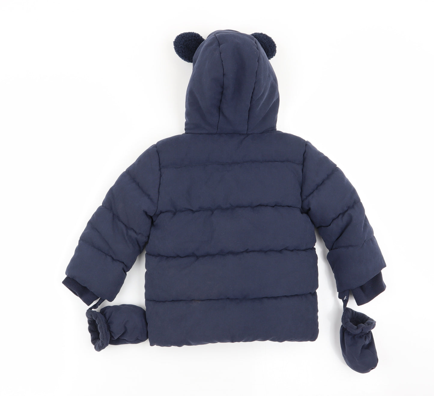 Asda George Boys Blue   Puffer Jacket Coat Size 12-18 Months