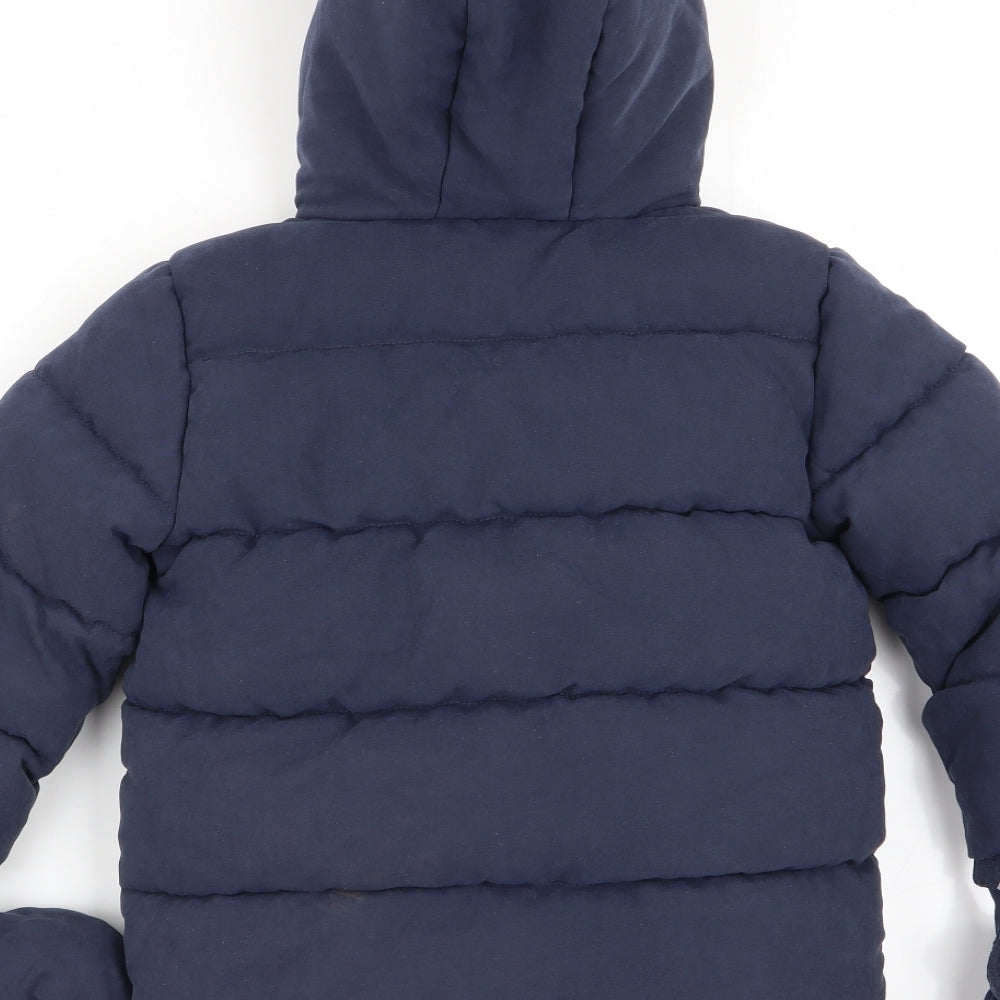 Asda George Boys Blue   Puffer Jacket Coat Size 12-18 Months
