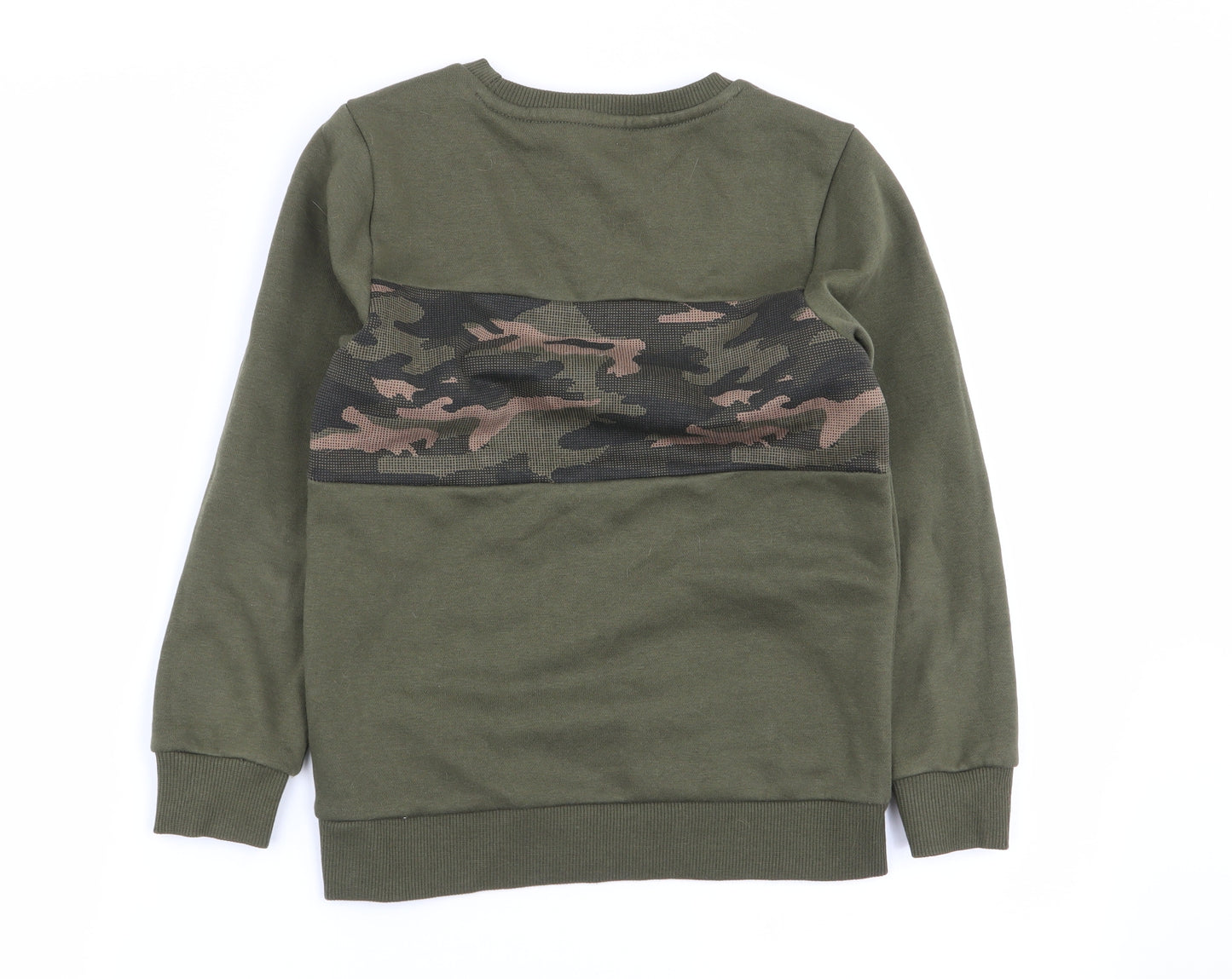 Asda George Boys Green Camouflage  Pullover Jumper Size 7-8 Years