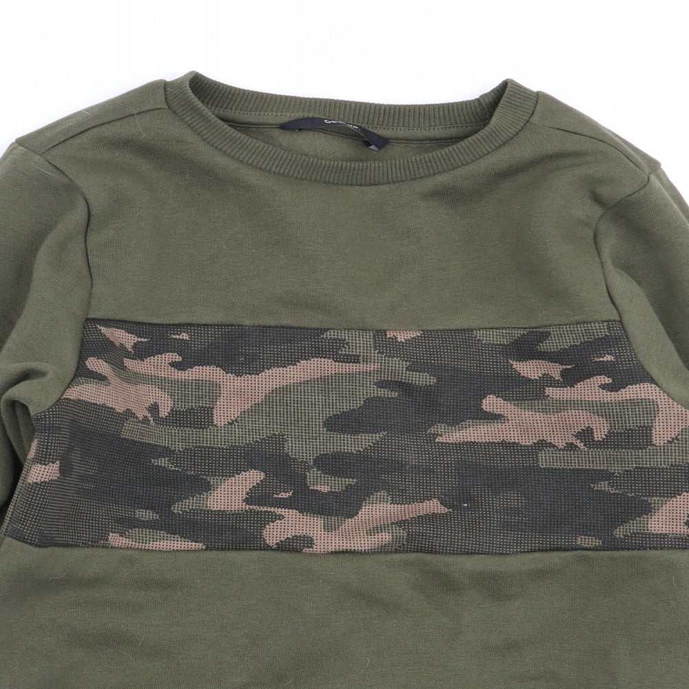 Asda George Boys Green Camouflage  Pullover Jumper Size 7-8 Years