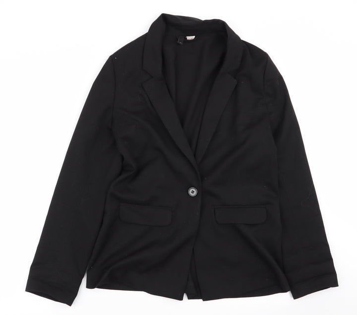 H&M Womens Black Jacket Blazer Size 12
