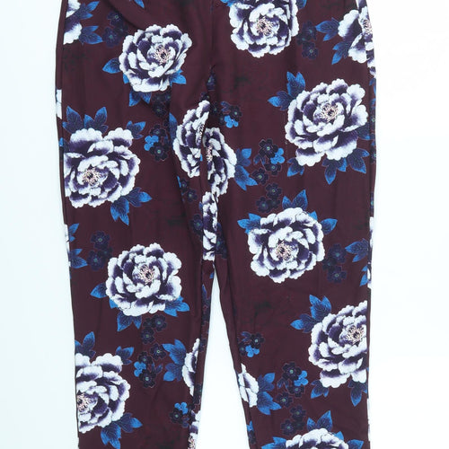 Missguided Womens Purple Floral  Trousers  Size 10 L28 in