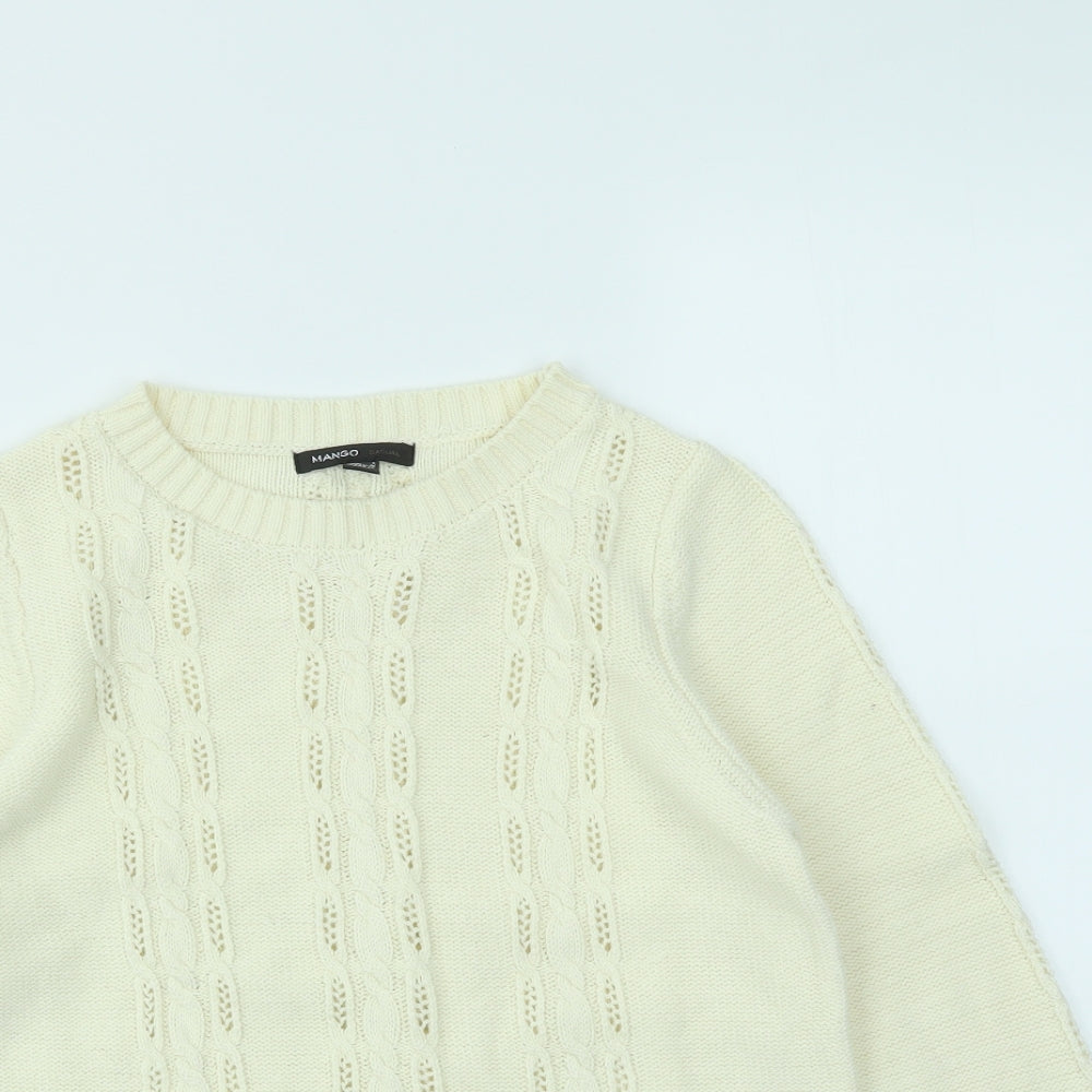 Mango Womens Ivory   Pullover Jumper Size M