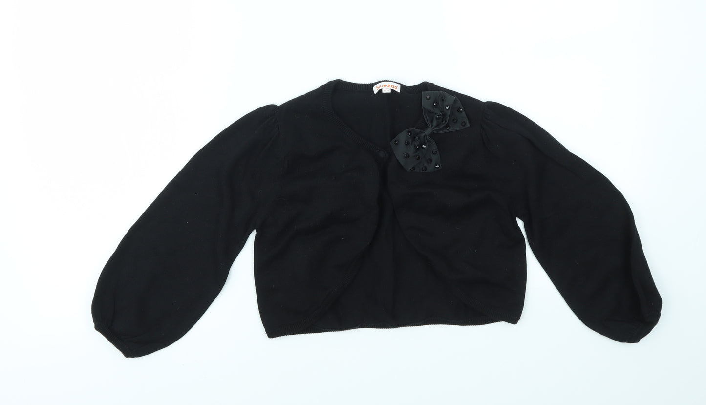 Debenhams Girls Black   Cardigan Jumper Size 11-12 Years
