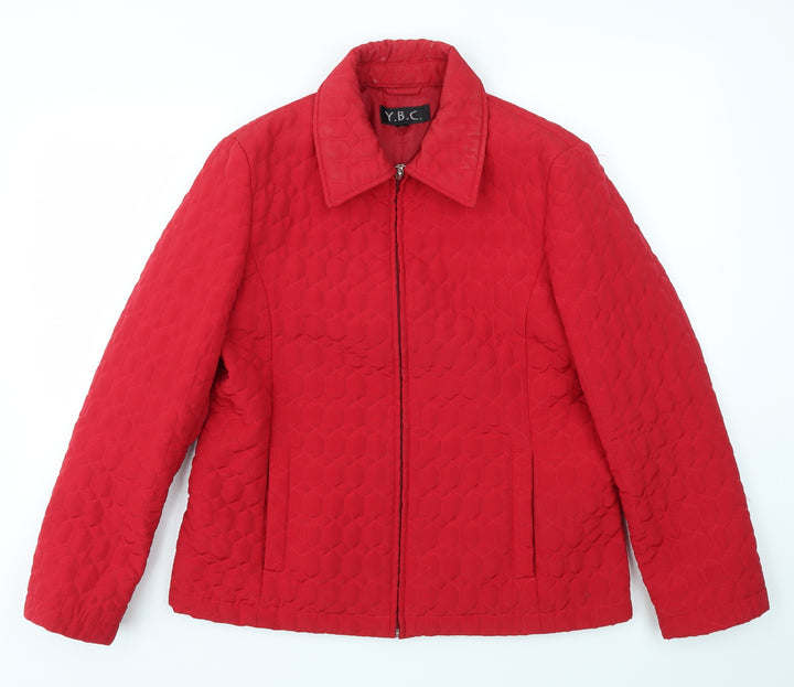 YBC Womens Red Jacket Coat Size M