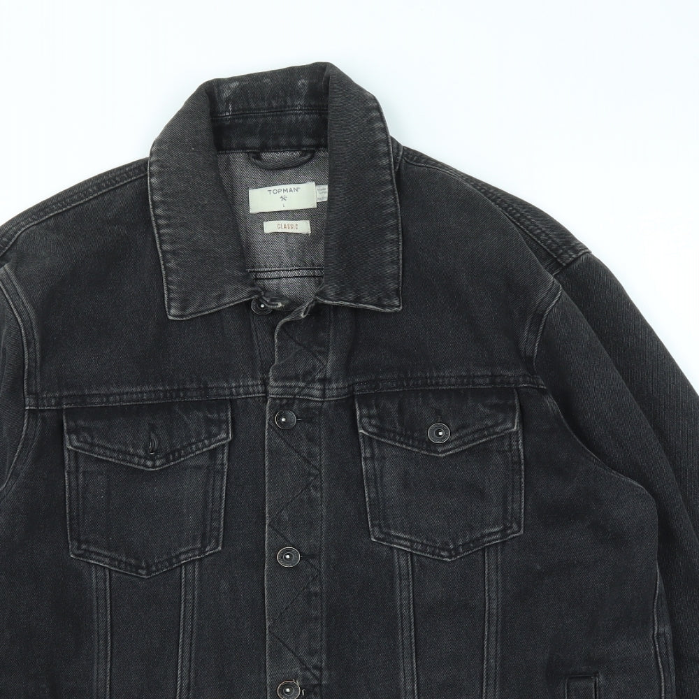 Topshop Mens Black   Jacket  Size L