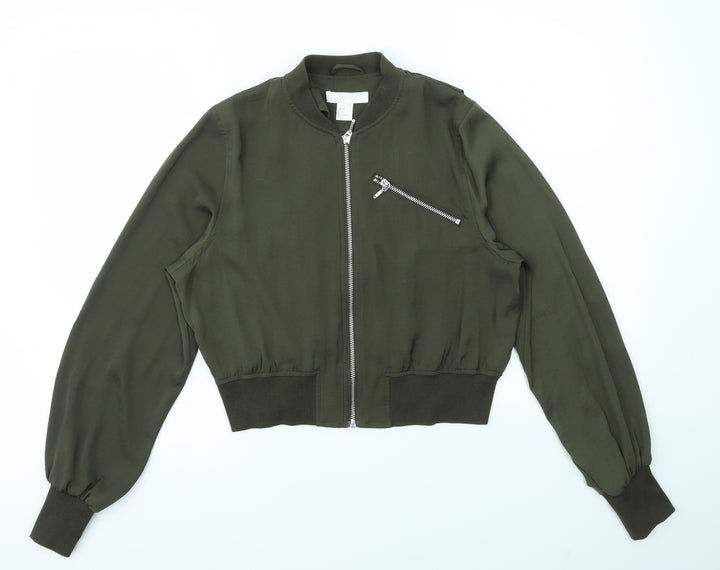 H&M Womens Green   Jacket Coatigan Size 8