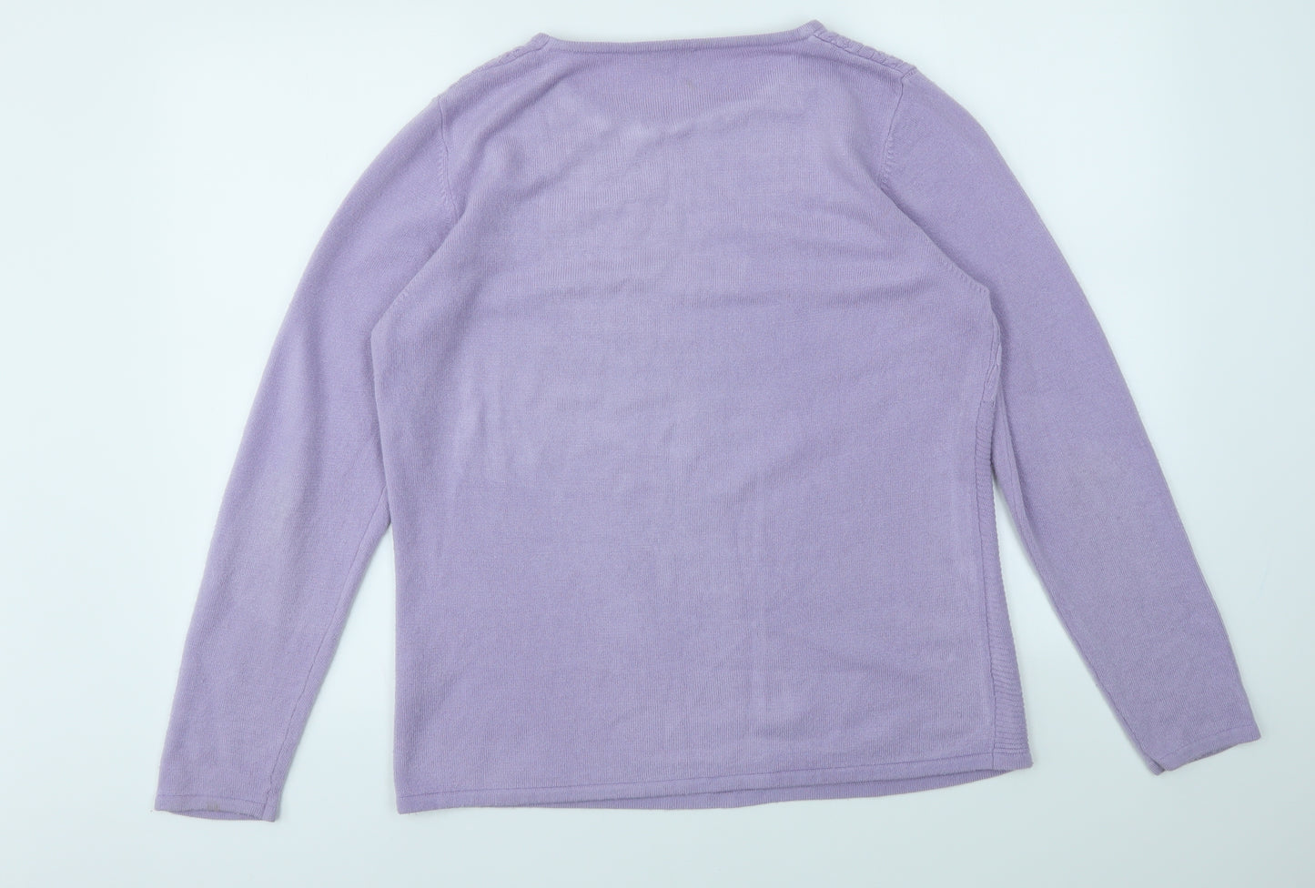 ANNA ROSE Womens Purple Houndstooth  Pullover Jumper Size XL