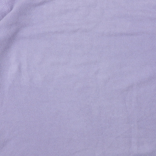 ANNA ROSE Womens Purple Houndstooth  Pullover Jumper Size XL