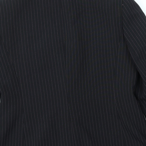 SELEIT Womens Black Striped  Jacket Blazer Size 12