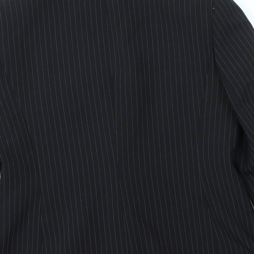SELEIT Womens Black Striped  Jacket Blazer Size 12