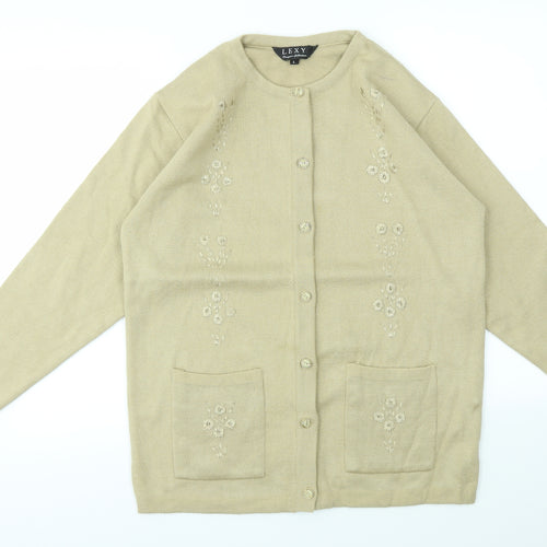 LEXY Womens Beige   Cardigan Jumper Size L