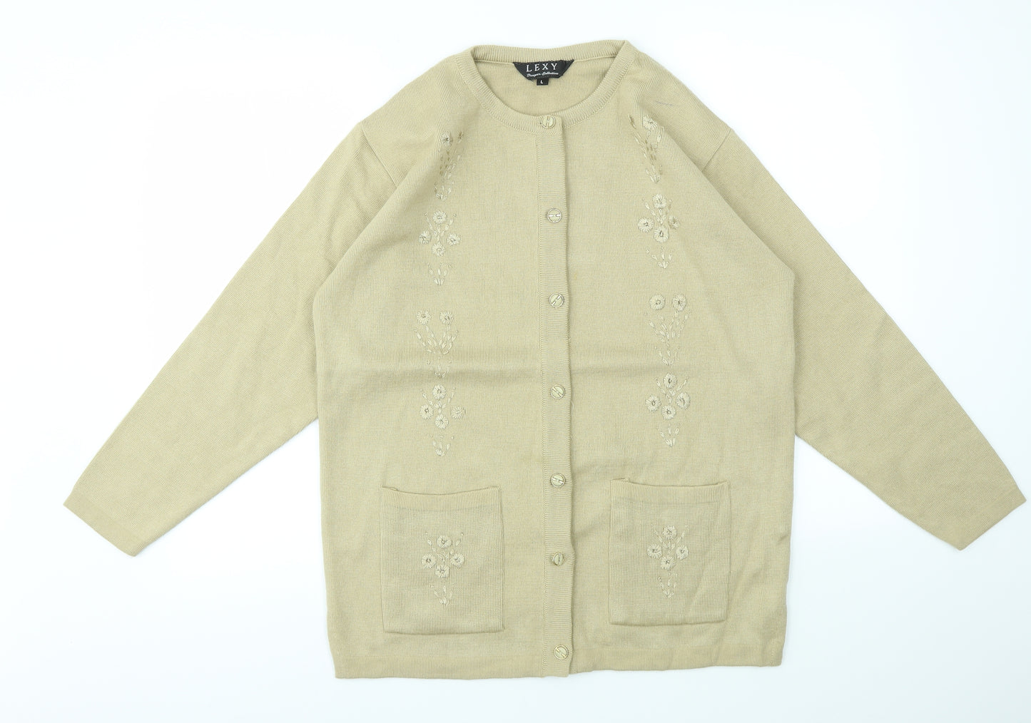 LEXY Womens Beige   Cardigan Jumper Size L