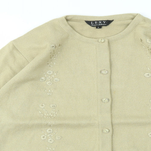 LEXY Womens Beige   Cardigan Jumper Size L