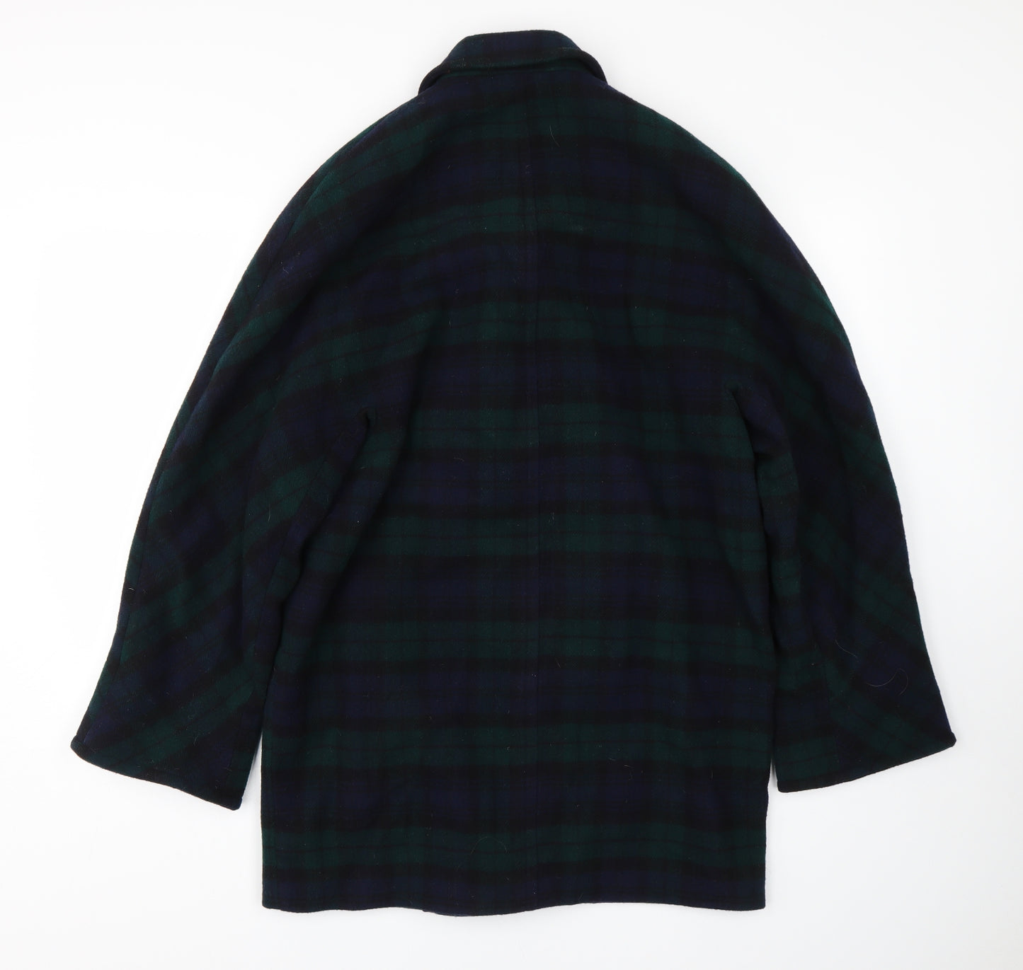 Preworn Womens Green Check  Trench Coat Coat Size M