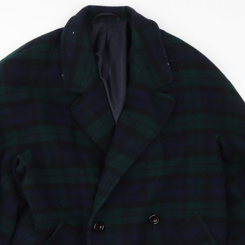 Preworn Womens Green Check  Trench Coat Coat Size M